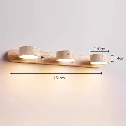 Japanese Wabi Sabi Creative New Round LED Wall Light Home Decoration Bathroom Washtable Dressing Table Mirror Front Lamps