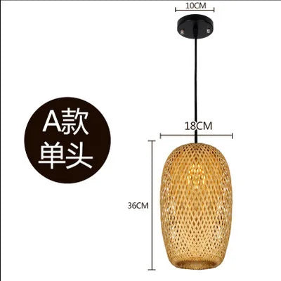 Hand-woven Chinese Style Weaving Hanging Lamps 18/19/30cm Restaurant Home Decor Lighting Fixtures Bamboo Pendant Lamp