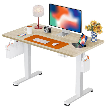 Height Adjustable Electric Standing Desk, 71 X 30 Inches Sit Stand up Desk, Memory Computer Home Office Desk, Natural