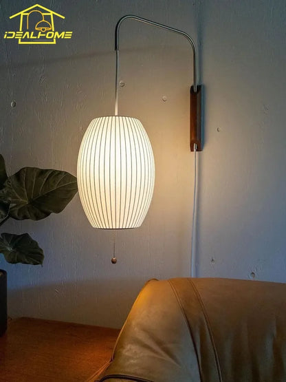 Italian Design Minimalist Atmosphere Silk Wall Lamp LED E27 Flying Saucer Wall Mounted Home Decor Bedroom Bedside Study Aisle
