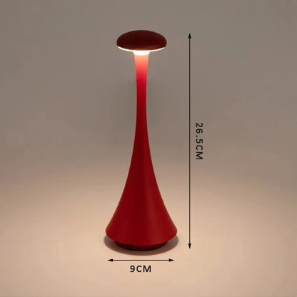 Mushroom Table Lamp, USB-C Rechargeable Wireless Touch Creative Night Light for Hotel, Bedroom & Home Atmosphere