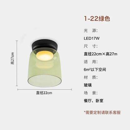 Designer Atmosphere Amber/Gray/Green Glass Ceiling Light Modern LED Indoor Lighting Bedroom Dining Room Balcony Study Aisle Cafe