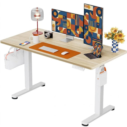 Height Adjustable Electric Standing Desk, 71 X 30 Inches Sit Stand up Desk, Memory Computer Home Office Desk, Natural