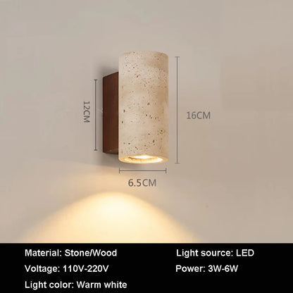 Yellow Cave Stone Wall Lamp Led Bedside Japan Bedroom Living Room Wall Light Travertine Stair Corridor Decor Sconce Fixture
