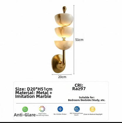 All-copper Marble Wall Lamp, Nordic Modern Luxury, Living Room And Bedroom Bedside, French-style Living Room Background Wall, Le