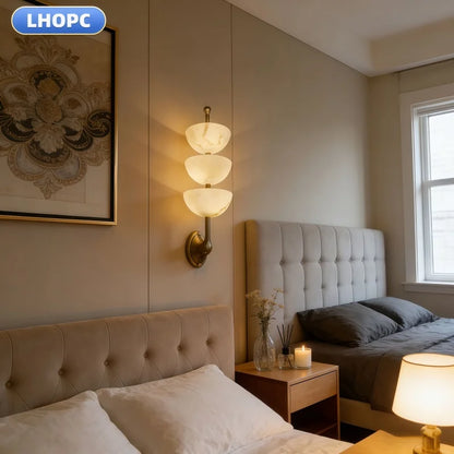 All-copper Marble Wall Lamp, Nordic Modern Luxury, Living Room And Bedroom Bedside, French-style Living Room Background Wall, Le