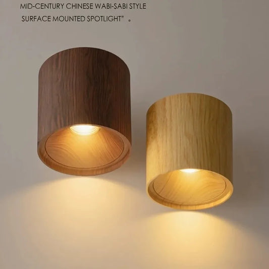 LED Ceiling Light Anti Glare Chinese Style Walnut/Japanese Wabi Sabi Style High-Quality Aluminum Living Room Bedroom 110V/220V