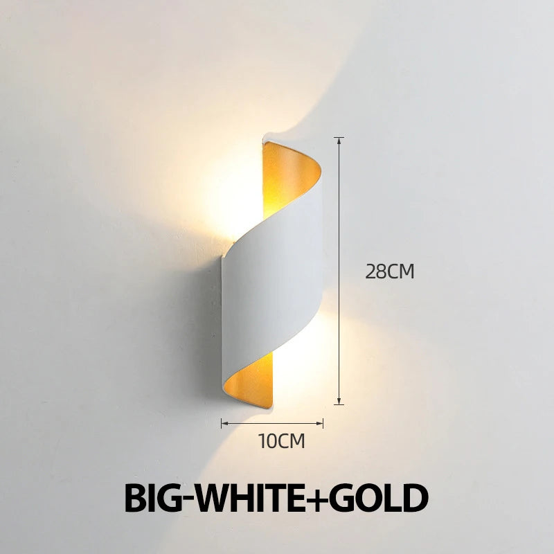Spiral Design LED Wall Lamp 10W Indoor Wall Lights Waterproof Outdoor Modern Nordic Sconce Lamp Interior Wall Light Home Decor