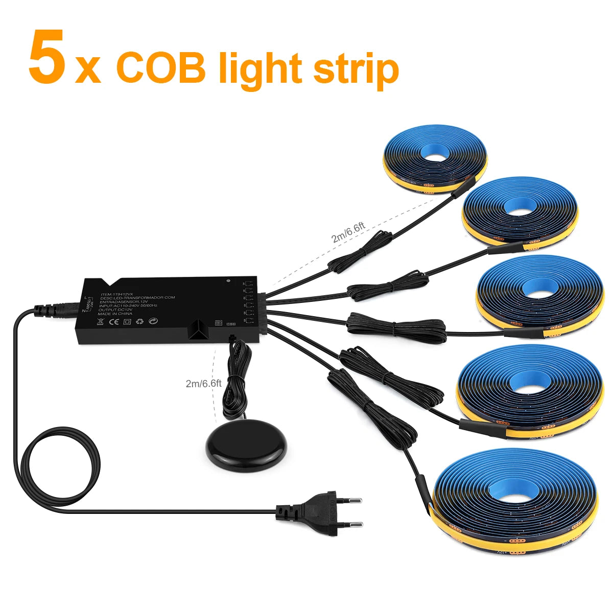 Modern Popular Acoustic Grille Panel Wall Embedded Decoration Blackboard COB LED Lights Strip Dimmable Touch Sensor Cabinet Lamp