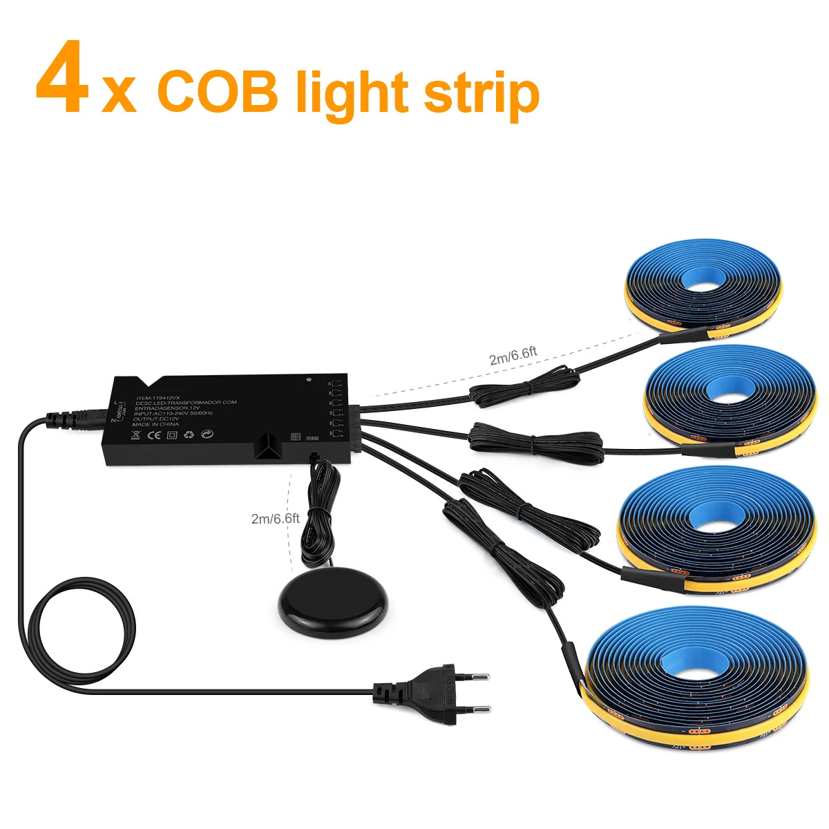 Modern Popular Acoustic Grille Panel Wall Embedded Decoration Blackboard COB LED Lights Strip Dimmable Touch Sensor Cabinet Lamp