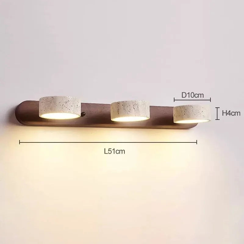 Japanese Wabi Sabi Creative New Round LED Wall Light Home Decoration Bathroom Washtable Dressing Table Mirror Front Lamps