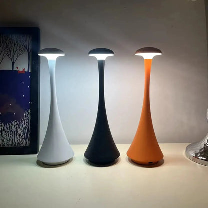 Mushroom Table Lamp, USB-C Rechargeable Wireless Touch Creative Night Light for Hotel, Bedroom & Home Atmosphere