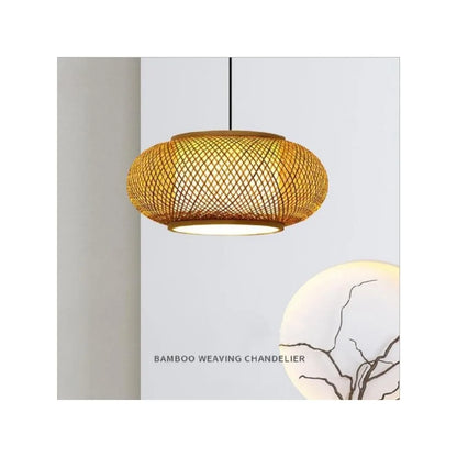 Pastoral Tea Room Chandelier, Southeast Asian Restaurant, Bedroom Light, Japanese Bamboo Craft, Bamboo Woven Lantern