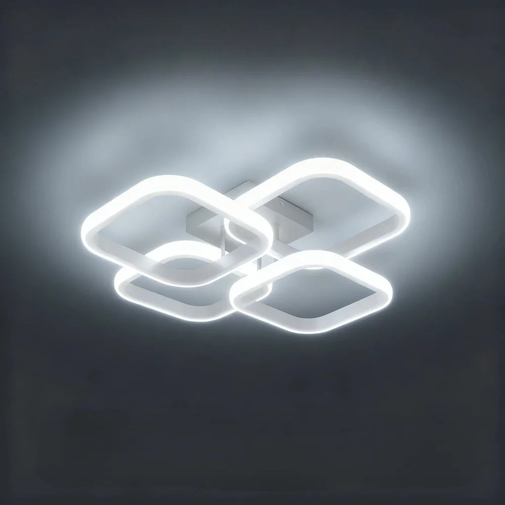 43CM Nordic LED Ceiling Lamp Square Aluminium Balck White Home Decor For Living Room Bedroom Restaurant Indoor Lighting Fixtures