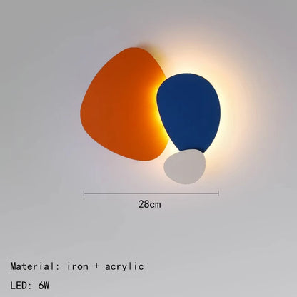 Creative Colorful Metal Wall Light Orange Black Blue White 3000K Home Atmosphere Lamp For Parlor Bedroom Stairs Aisle Restaurant