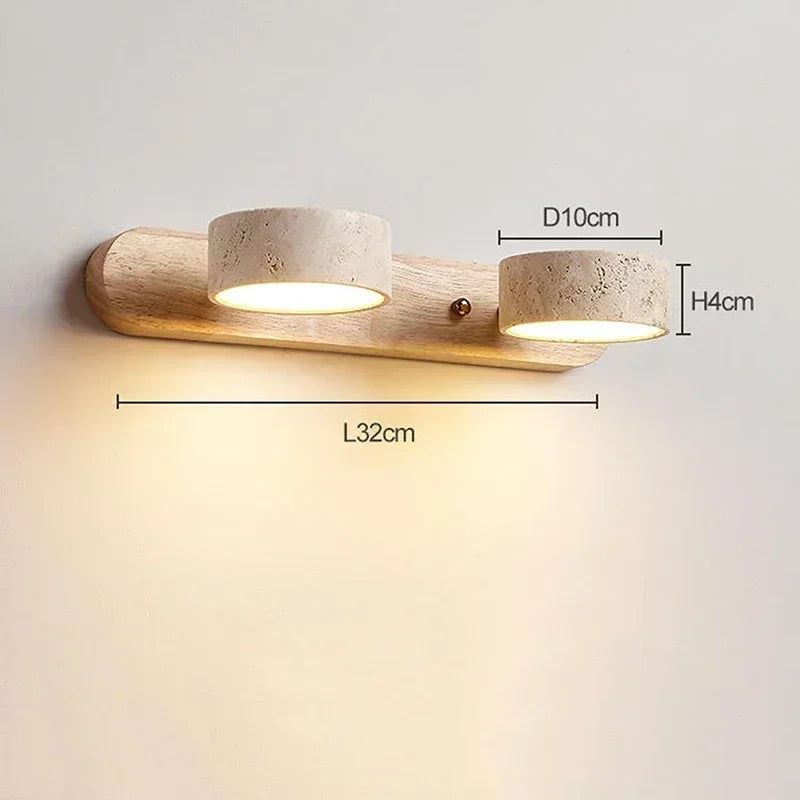 Japanese Wabi Sabi Creative New Round LED Wall Light Home Decoration Bathroom Washtable Dressing Table Mirror Front Lamps