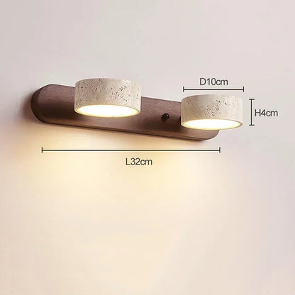 Japanese Wabi Sabi Creative New Round LED Wall Light Home Decoration Bathroom Washtable Dressing Table Mirror Front Lamps