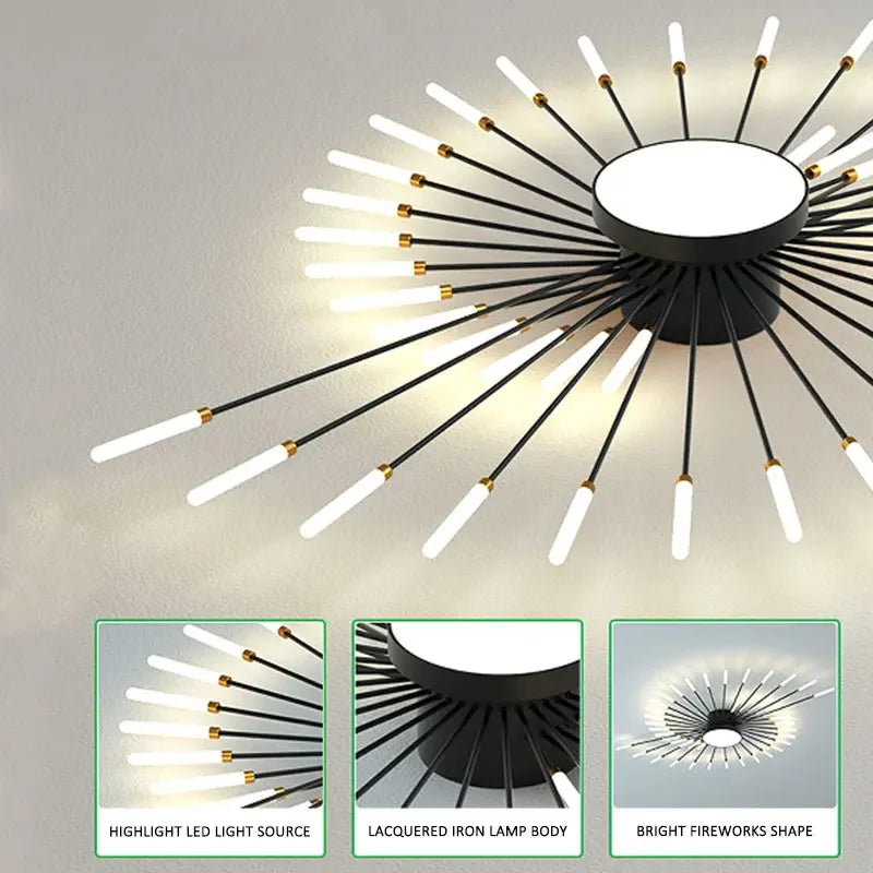 Modern Designer LED Ceiling Lamp Living Room Lights Lustre Home Interior Decoration Dining Bedroom Creative Spiral Art Fixtures