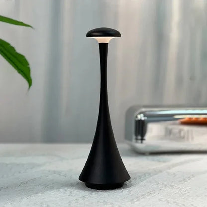 Mushroom Table Lamp, USB-C Rechargeable Wireless Touch Creative Night Light for Hotel, Bedroom & Home Atmosphere