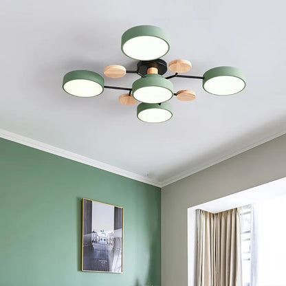 Modern Style Living Room Ceiling Chandelier Light Bedroom LED Chandelier Kitchen Bar Dining Room led Ceiling Lamp with Wood