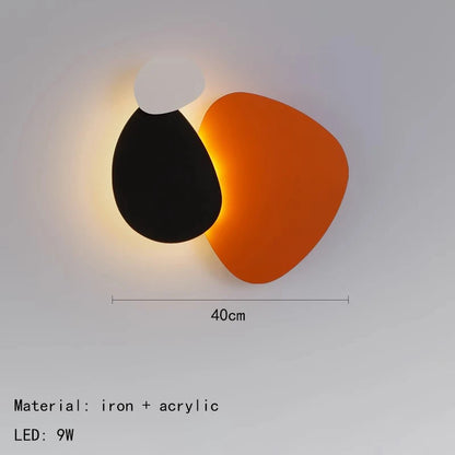 Creative Colorful Metal Wall Light Orange Black Blue White 3000K Home Atmosphere Lamp For Parlor Bedroom Stairs Aisle Restaurant
