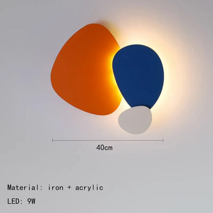 Creative Colorful Metal Wall Light Orange Black Blue White 3000K Home Atmosphere Lamp For Parlor Bedroom Stairs Aisle Restaurant