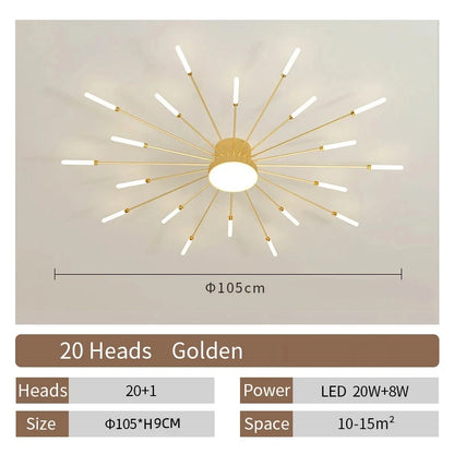 Modern Designer LED Ceiling Lamp Living Room Lights Lustre Home Interior Decoration Dining Bedroom Creative Spiral Art Fixtures