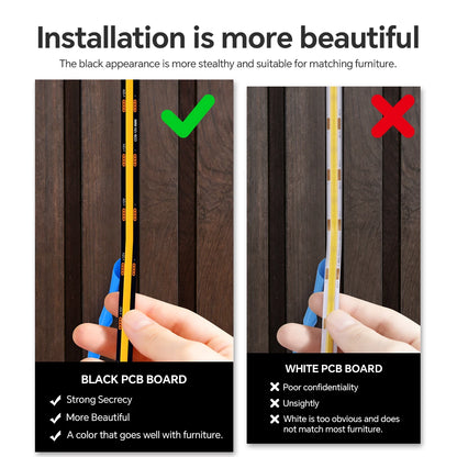 Modern Popular Acoustic Grille Panel Wall Embedded Decoration Blackboard COB LED Lights Strip Dimmable Touch Sensor Cabinet Lamp