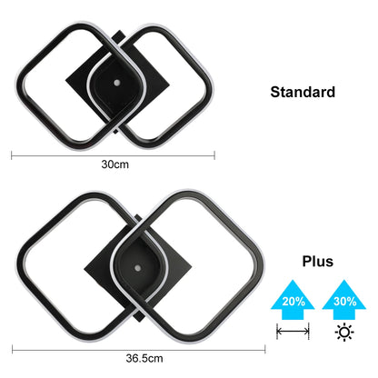 43CM Nordic LED Ceiling Lamp Square Aluminium Balck White Home Decor For Living Room Bedroom Restaurant Indoor Lighting Fixtures