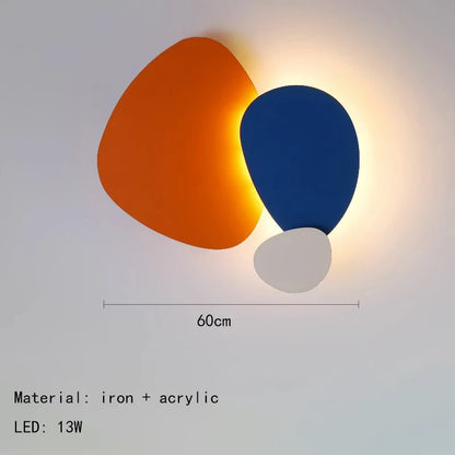 Creative Colorful Metal Wall Light Orange Black Blue White 3000K Home Atmosphere Lamp For Parlor Bedroom Stairs Aisle Restaurant
