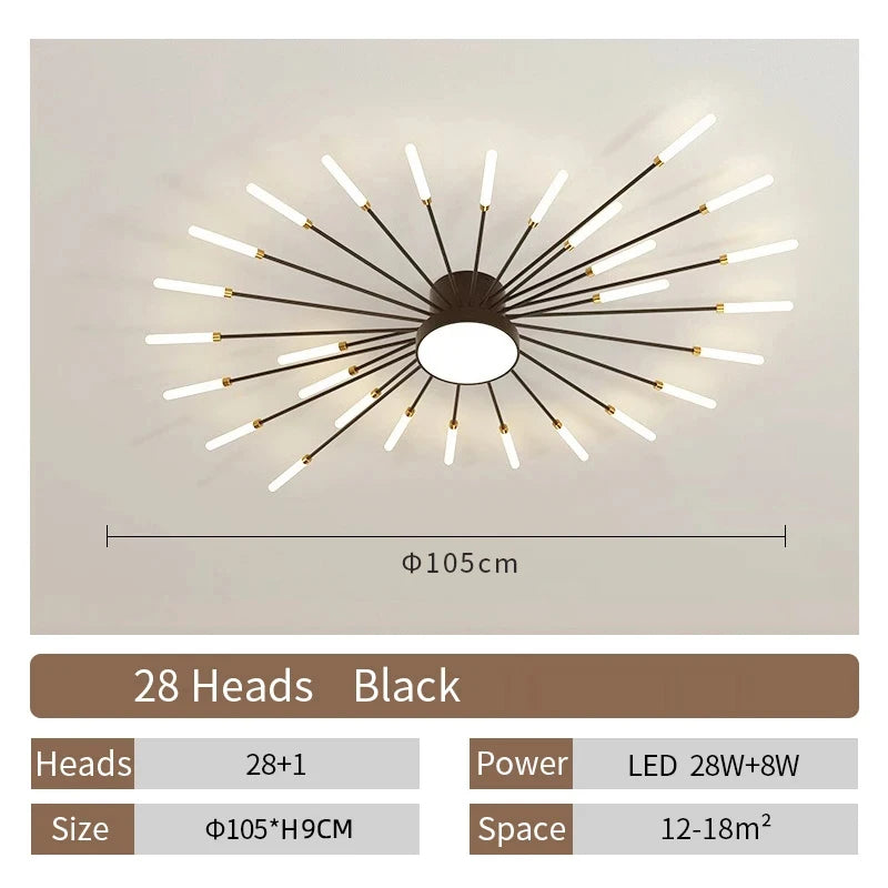 Modern Designer LED Ceiling Lamp Living Room Lights Lustre Home Interior Decoration Dining Bedroom Creative Spiral Art Fixtures