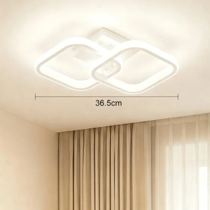 43CM Nordic LED Ceiling Lamp Square Aluminium Balck White Home Decor For Living Room Bedroom Restaurant Indoor Lighting Fixtures