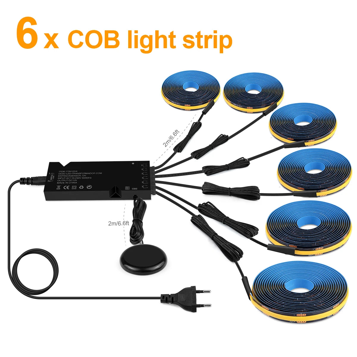 Modern Popular Acoustic Grille Panel Wall Embedded Decoration Blackboard COB LED Lights Strip Dimmable Touch Sensor Cabinet Lamp