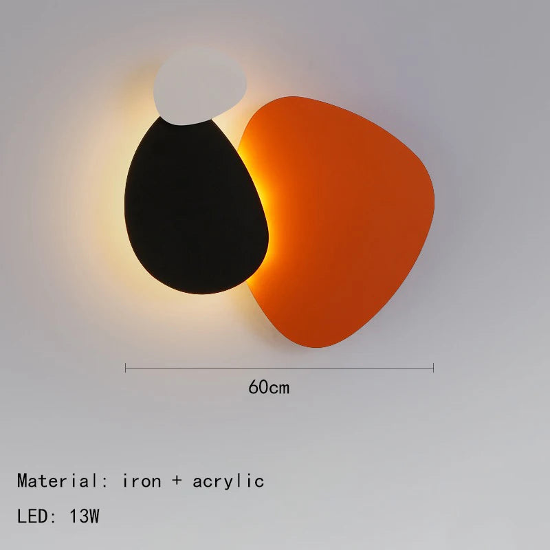 Creative Colorful Metal Wall Light Orange Black Blue White 3000K Home Atmosphere Lamp For Parlor Bedroom Stairs Aisle Restaurant