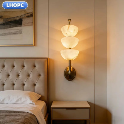All-copper Marble Wall Lamp, Nordic Modern Luxury, Living Room And Bedroom Bedside, French-style Living Room Background Wall, Le