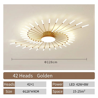Modern Designer LED Ceiling Lamp Living Room Lights Lustre Home Interior Decoration Dining Bedroom Creative Spiral Art Fixtures