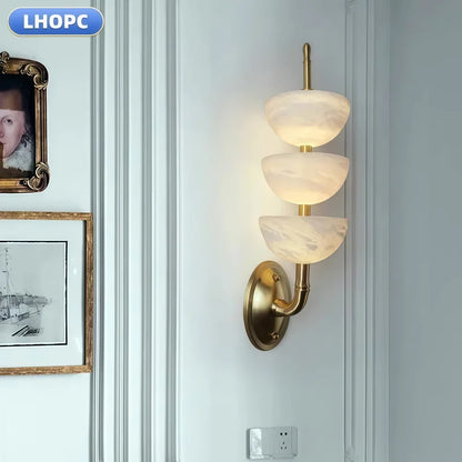 All-copper Marble Wall Lamp, Nordic Modern Luxury, Living Room And Bedroom Bedside, French-style Living Room Background Wall, Le